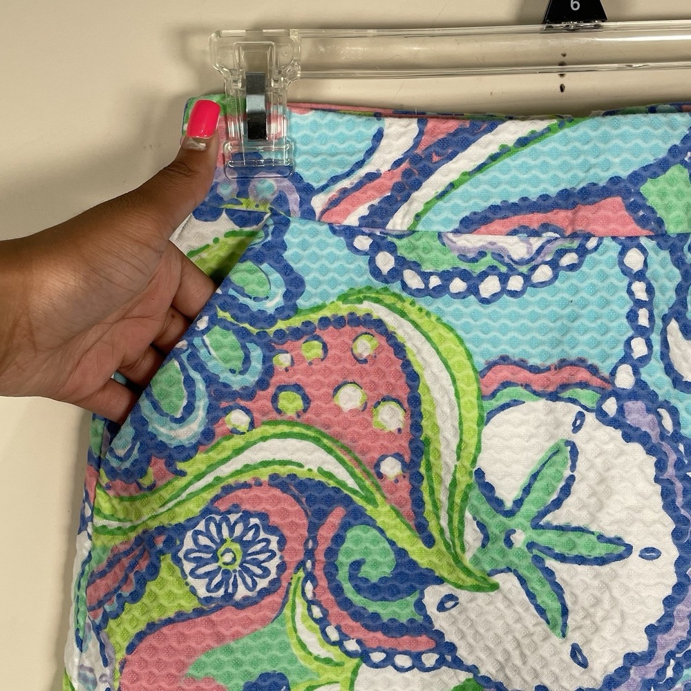 Lilly Pulitzer Skirt Skort Sz 0 Colorful Conch Shell Mini Beach‎ Vacation Travel - Picture 3 of 4